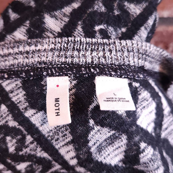 Anthropologie Black and Cream Long Sleeve Dress - Picture 6 of 6